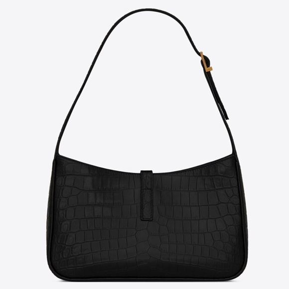 SAINT LAURENT LE 5 À 7 IN CROCODILE-EMBOSSED SHINY LEATHER YSL Hobo bag - Picture 2 of 13